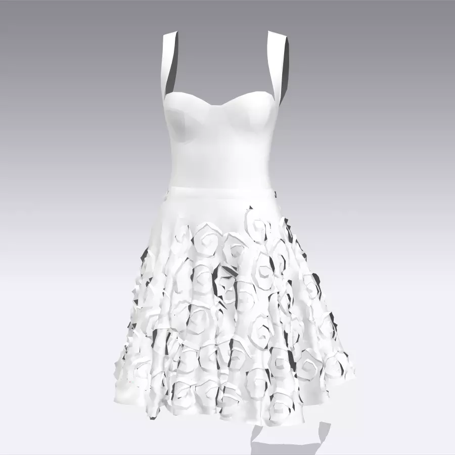 dress rose detail modern look elegance Low-poly 3D model