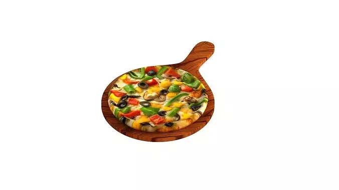 Vegitable Pizza 3D model 2