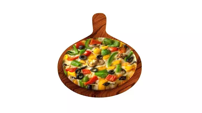Vegitable Pizza 3D model 3
