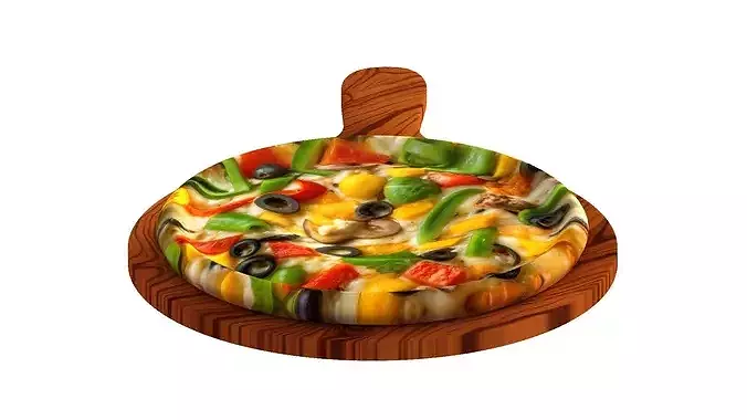 Vegitable Pizza 3D model 4