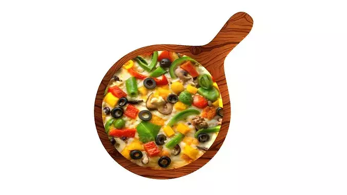 Vegitable Pizza 3D model 5
