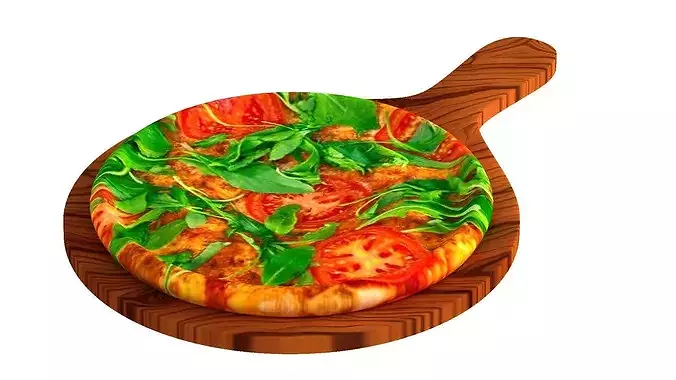 Veggie Pizza with Fresh Vegetables 3D model