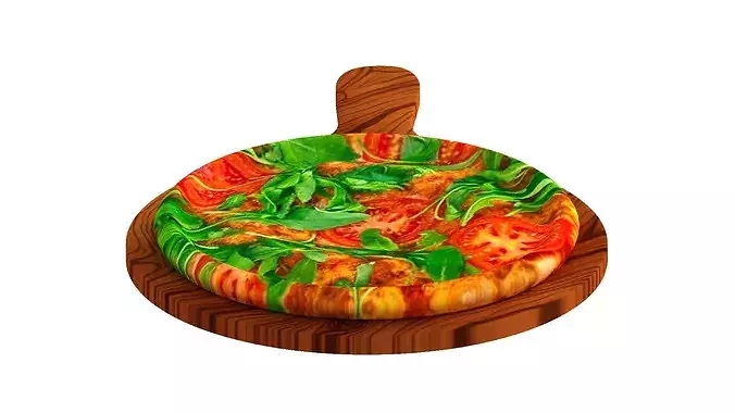Veggie Pizza with Fresh Vegetables 3D model 5