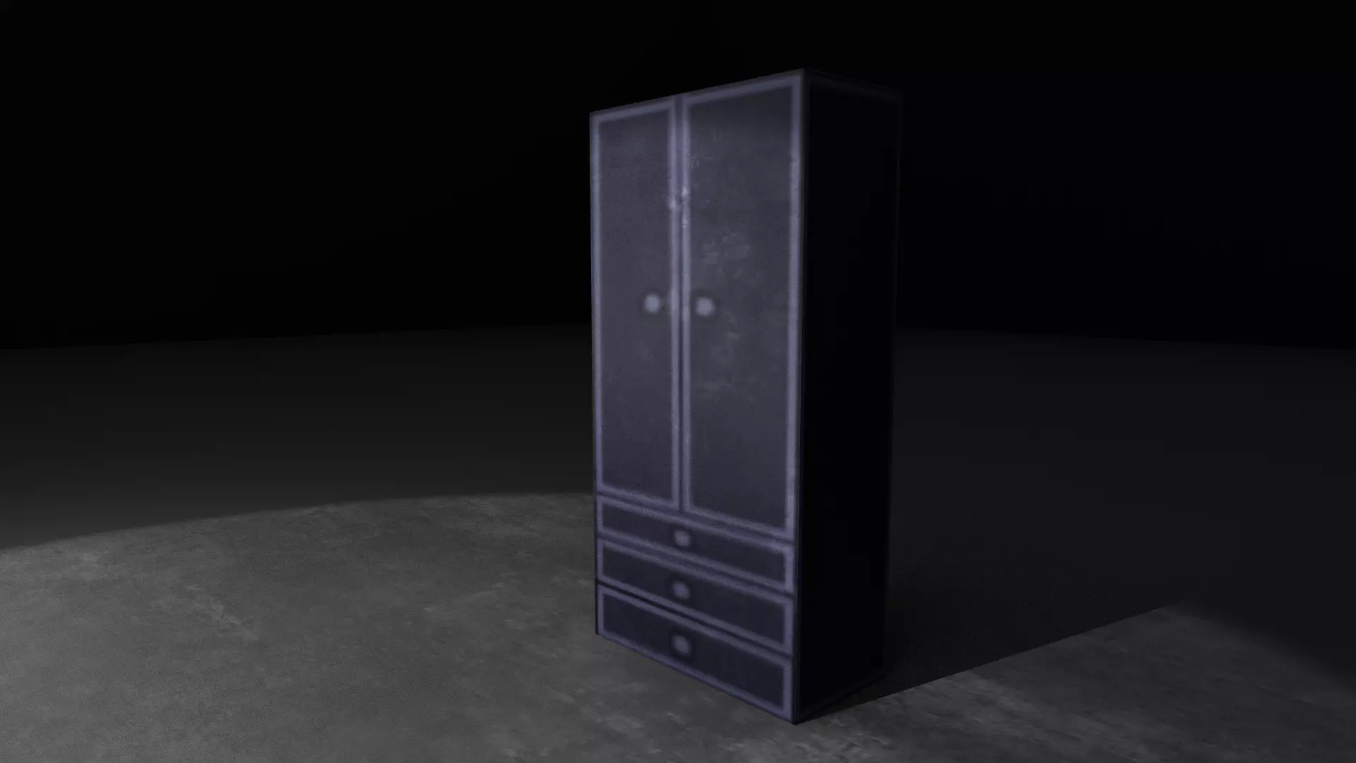 Low Poly Wooden Wardrobe - Game Ready Cabinet Furniture Asset Free low-poly 3D model