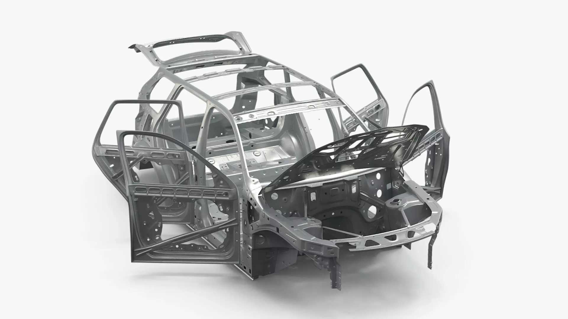 SUV Car Chassis Structure Rigged for Cinema 4D 3D model