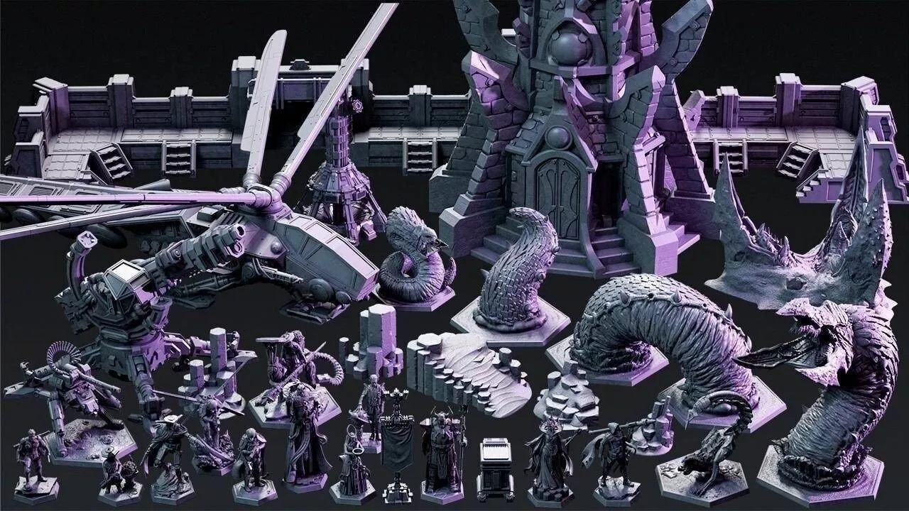 Loot Studios - Sandy Dunes of Lutba Miniatures Set 32mm STL 3D print model