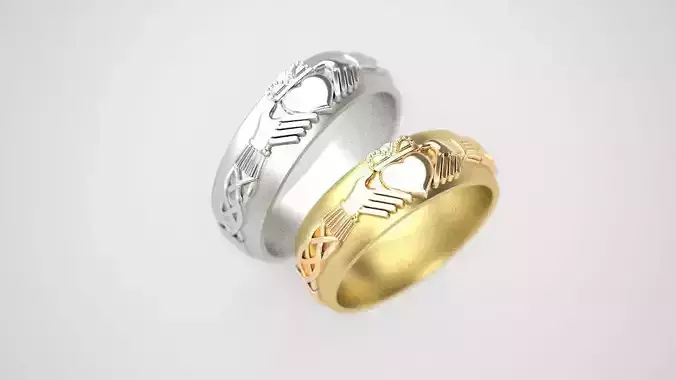 Claddagh Classic bands 3D print model