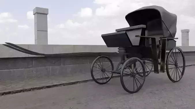 Historic Victorian Carriage Low-poly 3D model