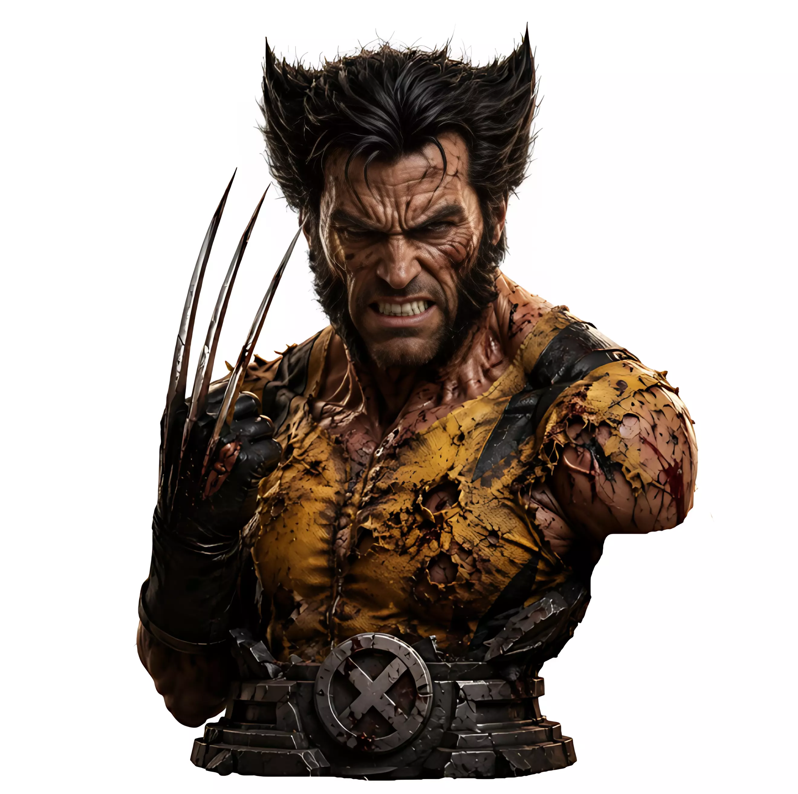 Wolverine Battle Damaged Bust STL Resin 3D Print Statue 3D print model