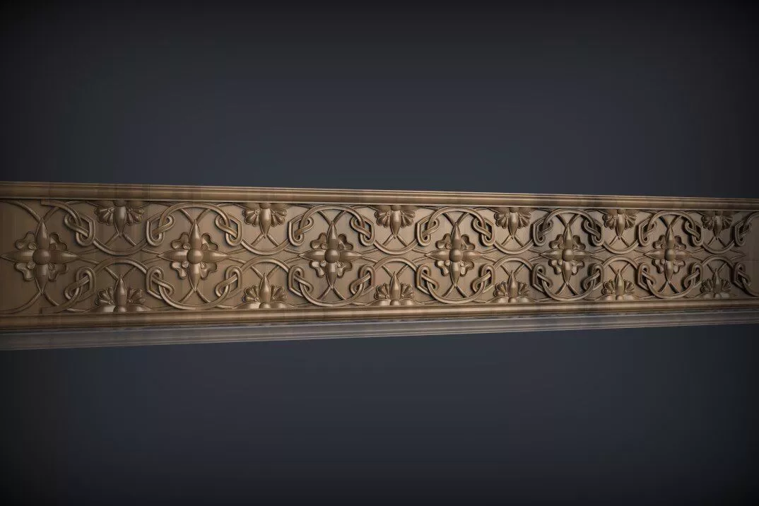 Luxury Floral Lattice Cornice STL 3D model