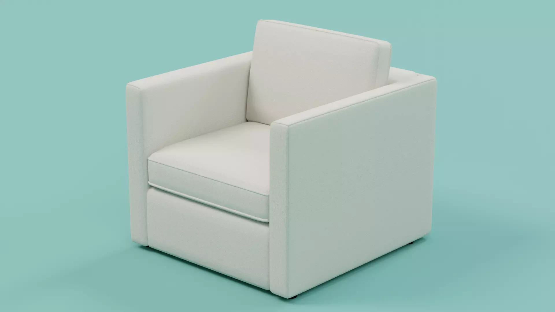Modern Square Arm Accent Chair 01 Low-poly 3D model