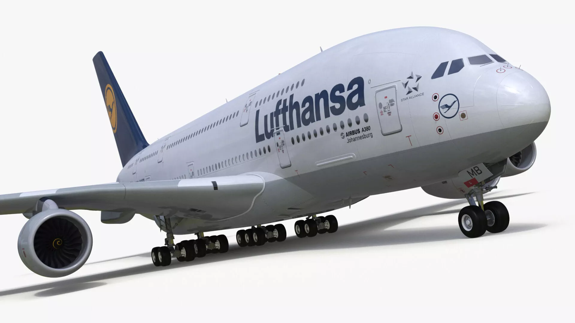 Lufthansa Airbus A380 Rigged 3D model