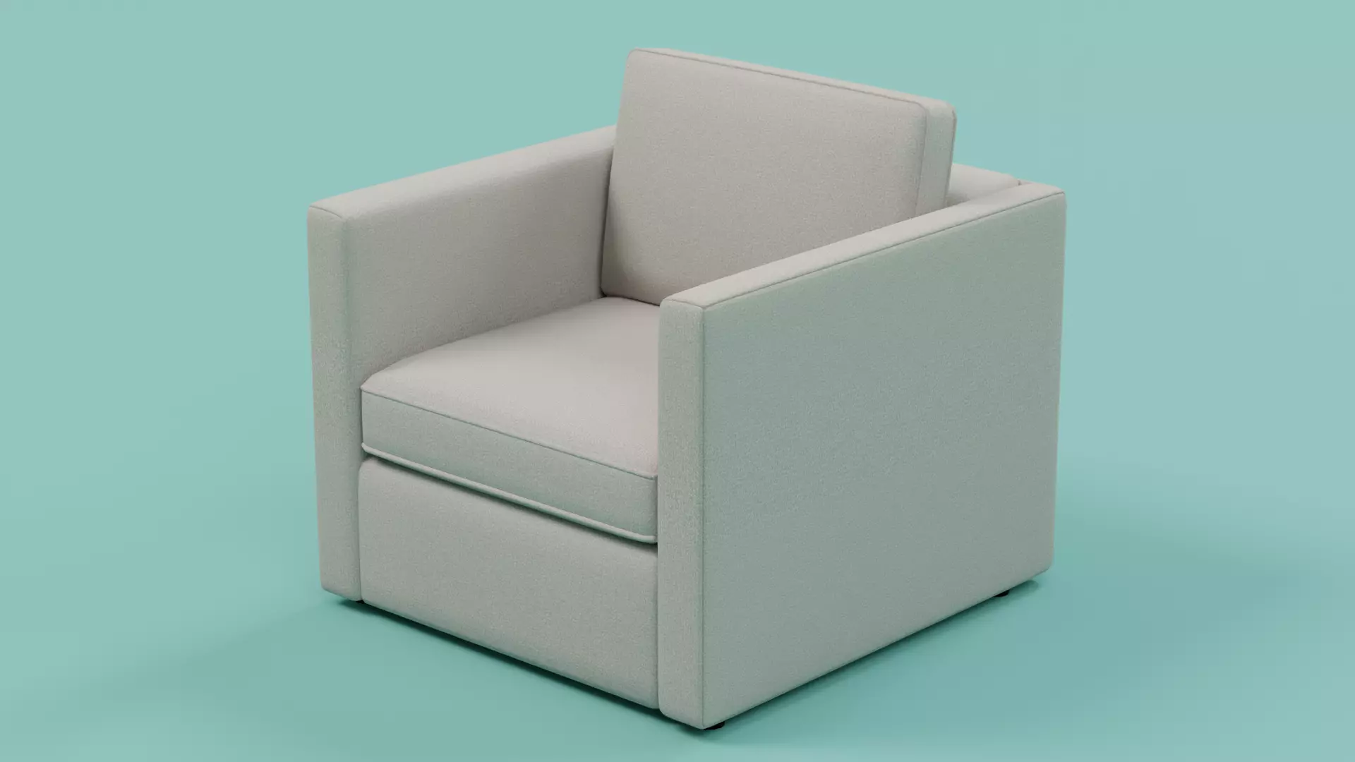 Modern Square Arm Accent Chair 02 Low-poly 3D model
