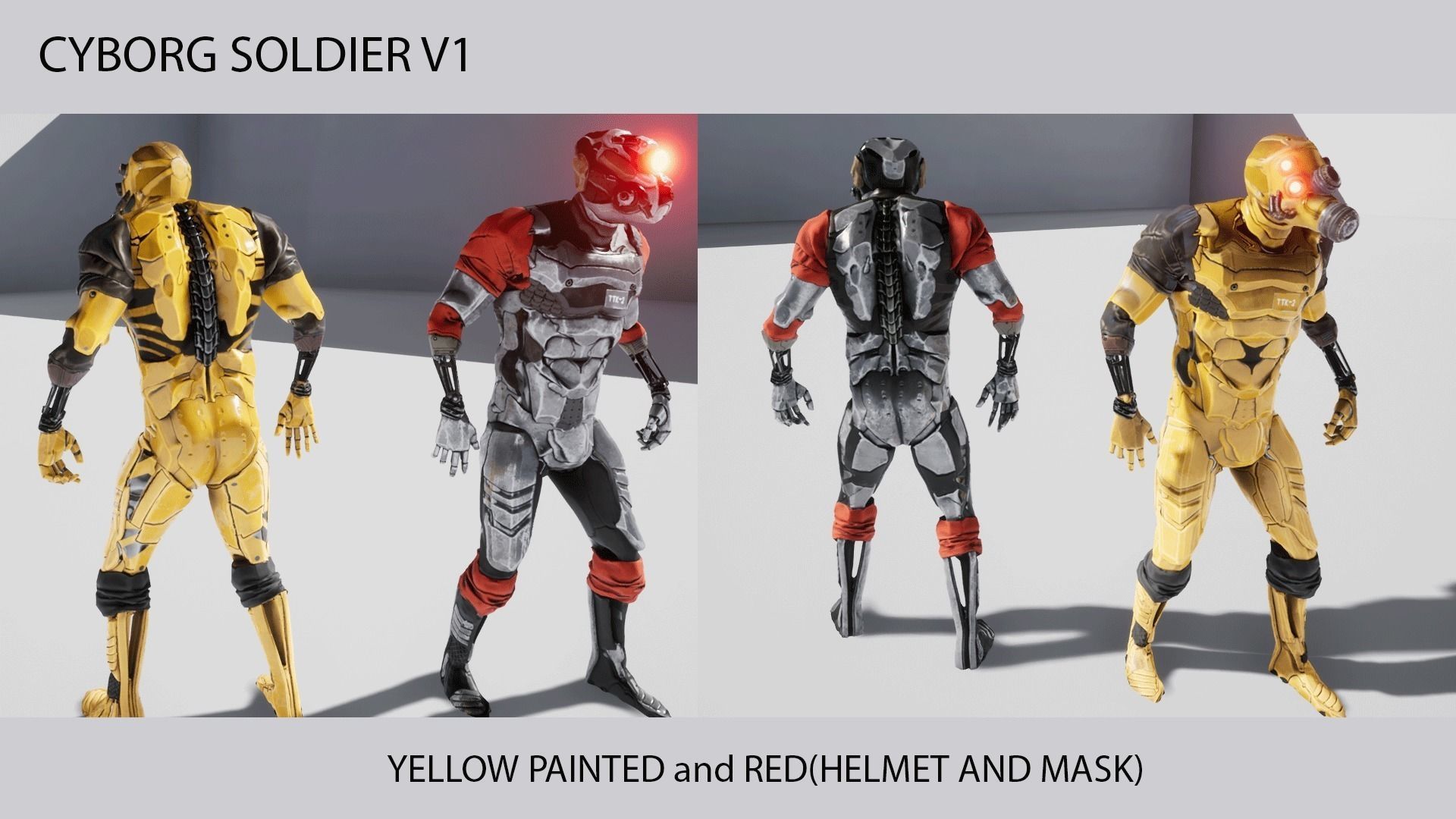 Cyborg Soldier V1 ue4 asset 3D model_5