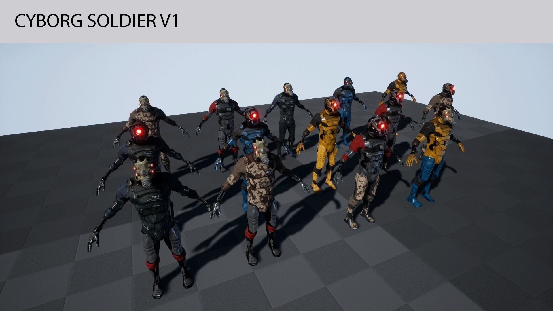 Cyborg Soldier V1 ue4 asset 3D model_0