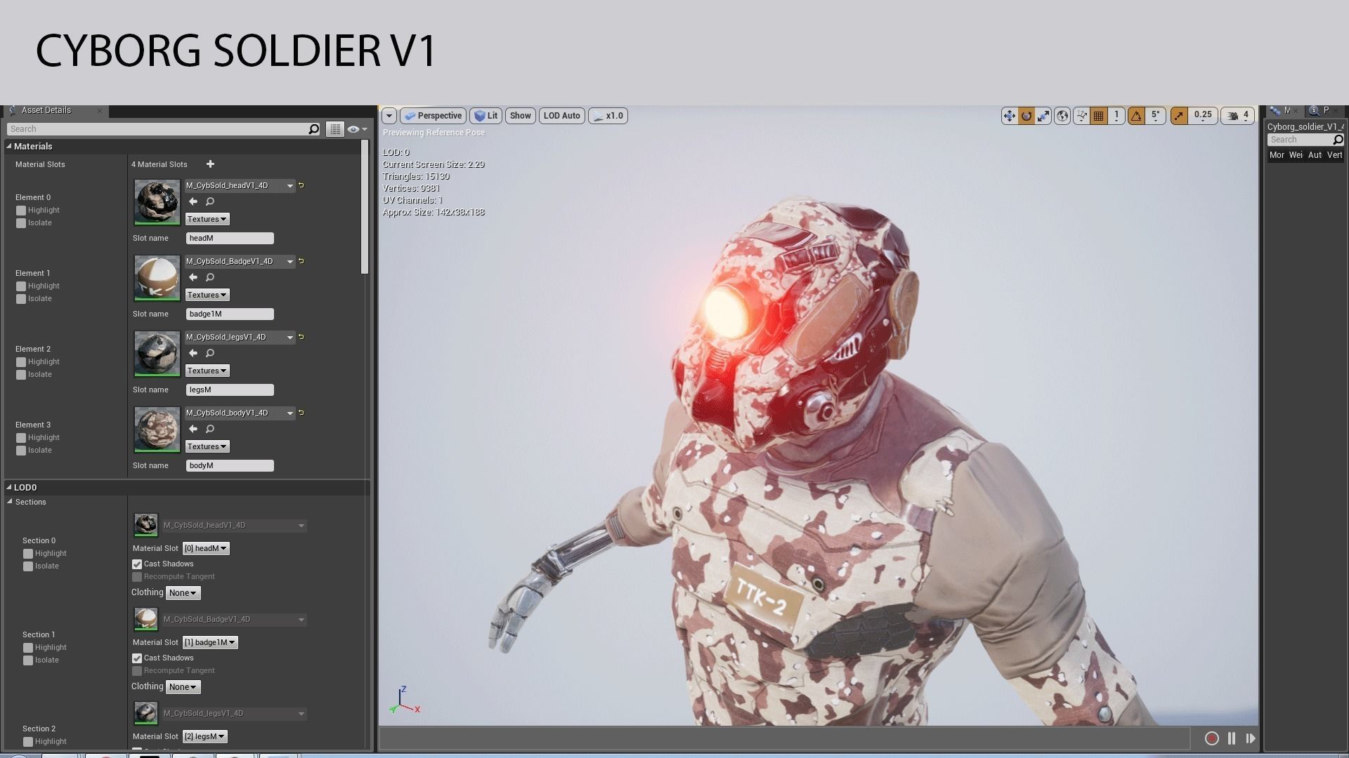 Cyborg Soldier V1 ue4 asset 3D model_7