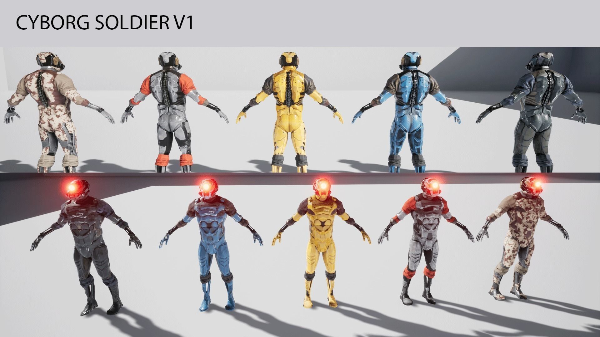 Cyborg Soldier V1 ue4 asset 3D model_6