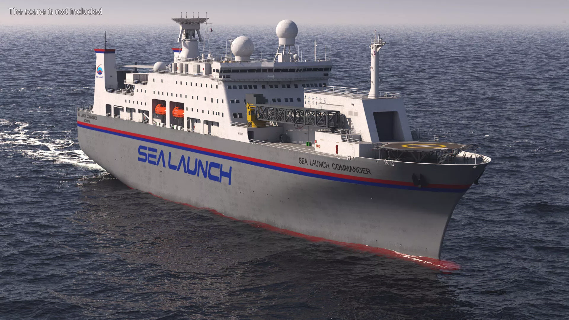 Sea Launch Command Vessel Rigged 3D model