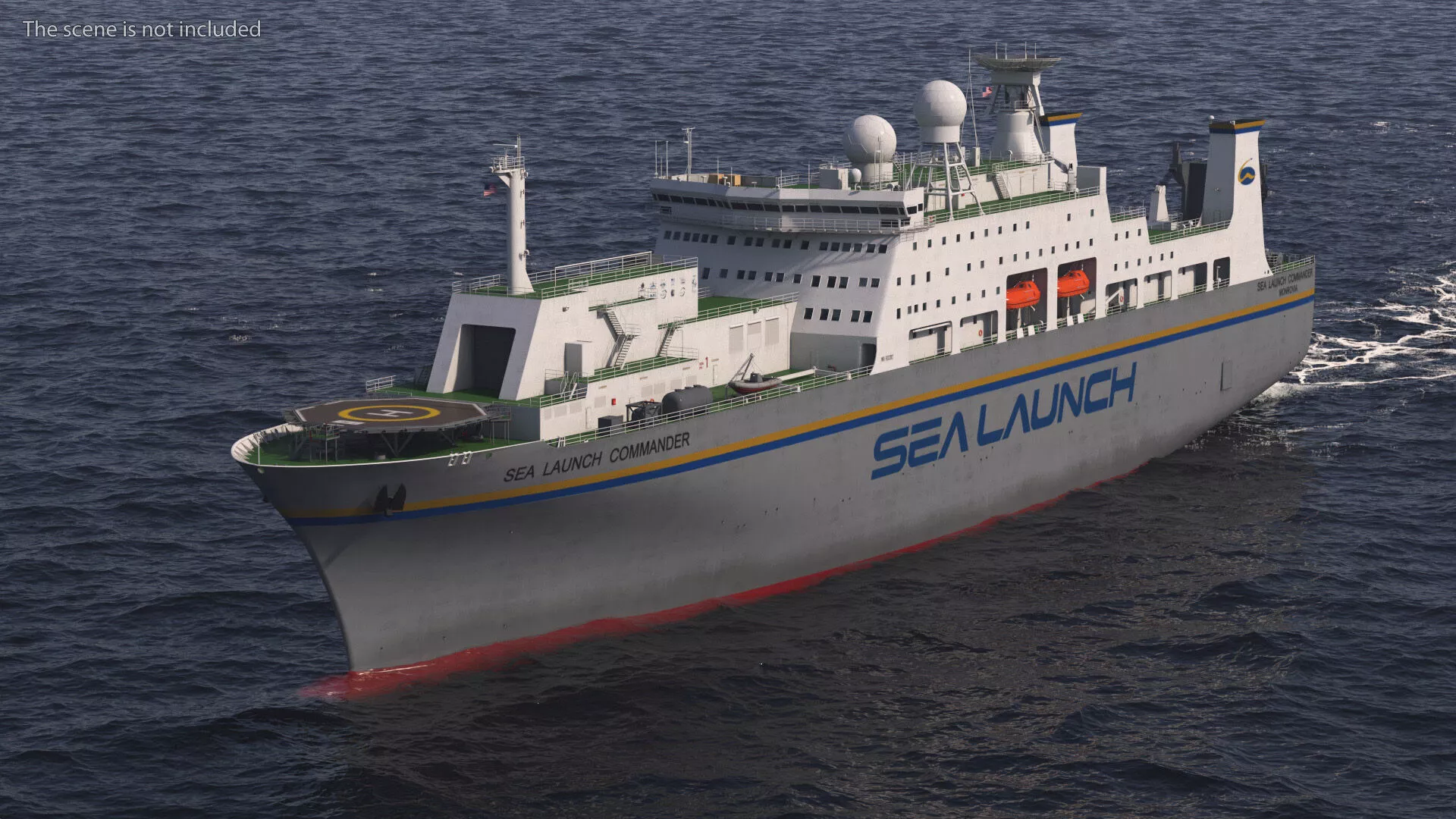 Sea Launch Commander Vessel Rigged 3D model