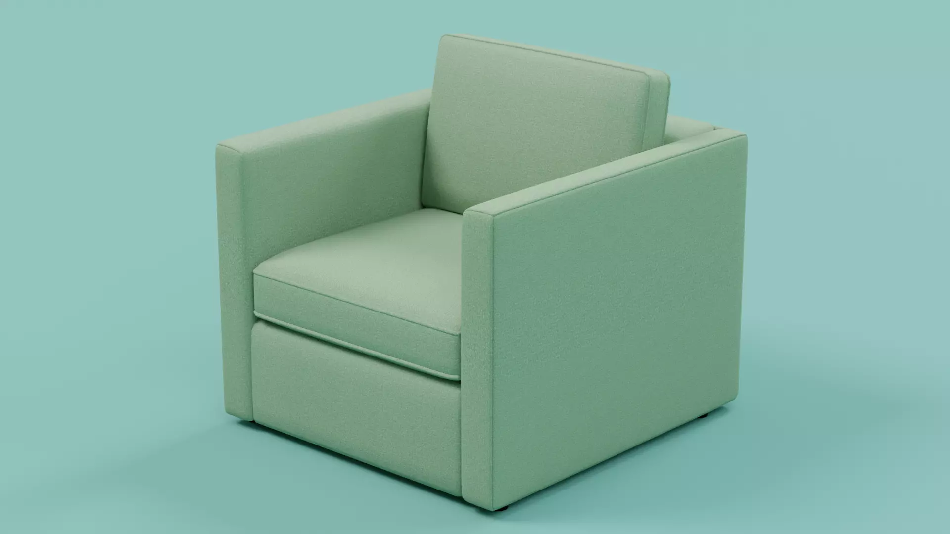 Modern Square Arm Accent Chair 03 Low-poly 3D model