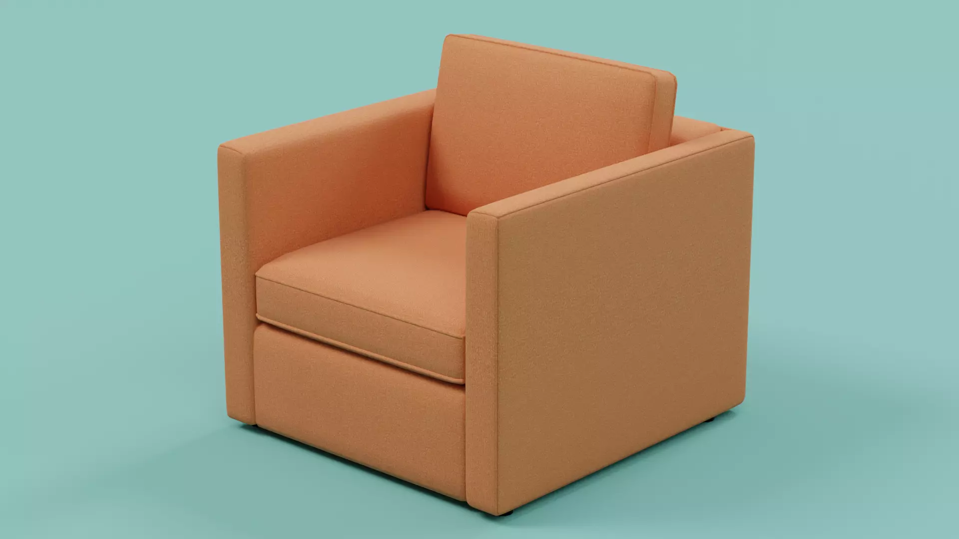 Modern Square Arm Accent Chair 05 Low-poly 3D model