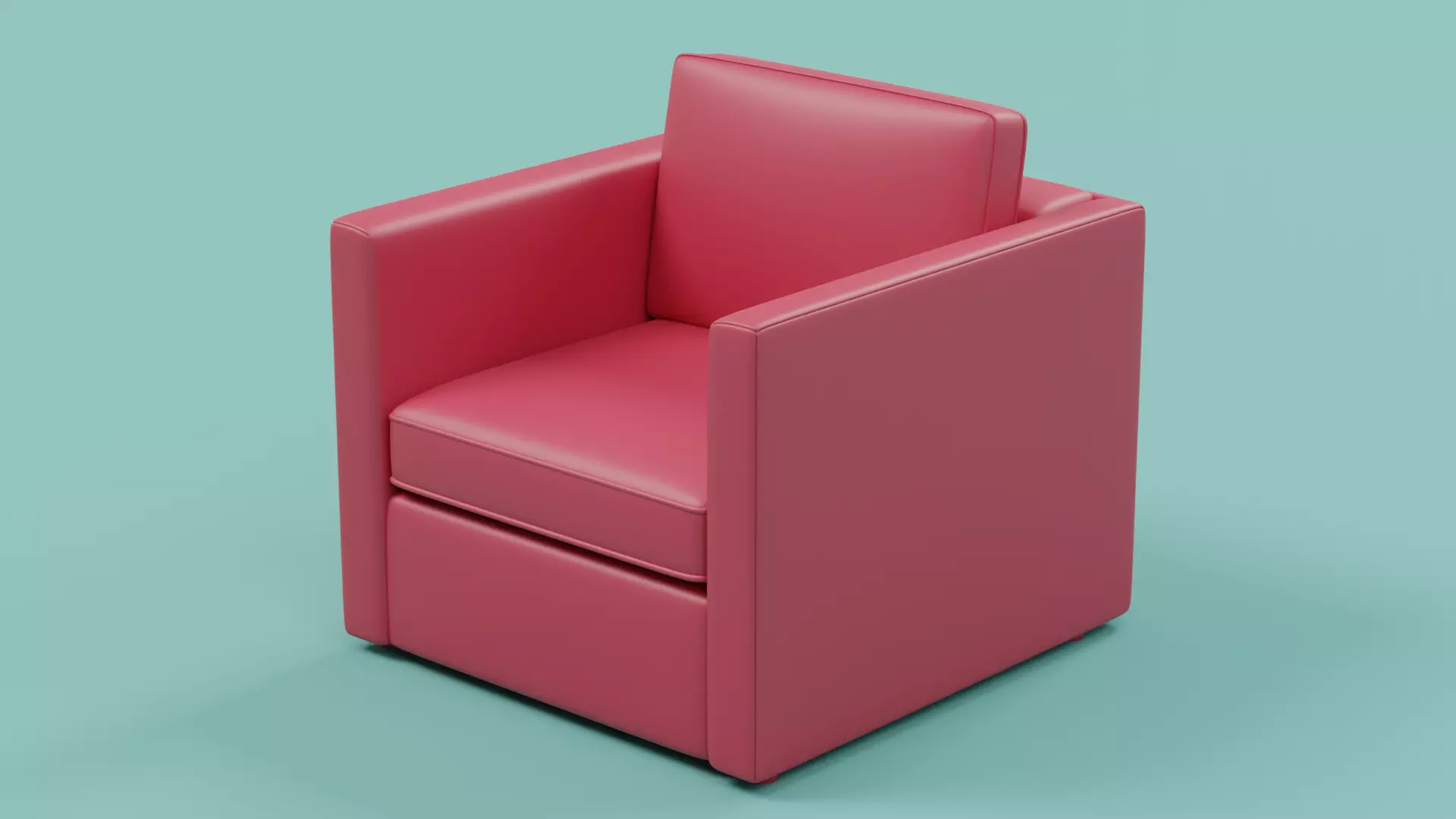 Modern Square Arm Accent Chair - Sample File 3D model