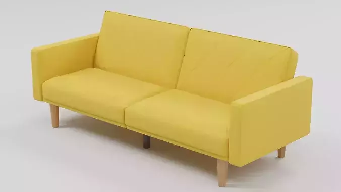 Mid-Century Futon Sofa Bed 01