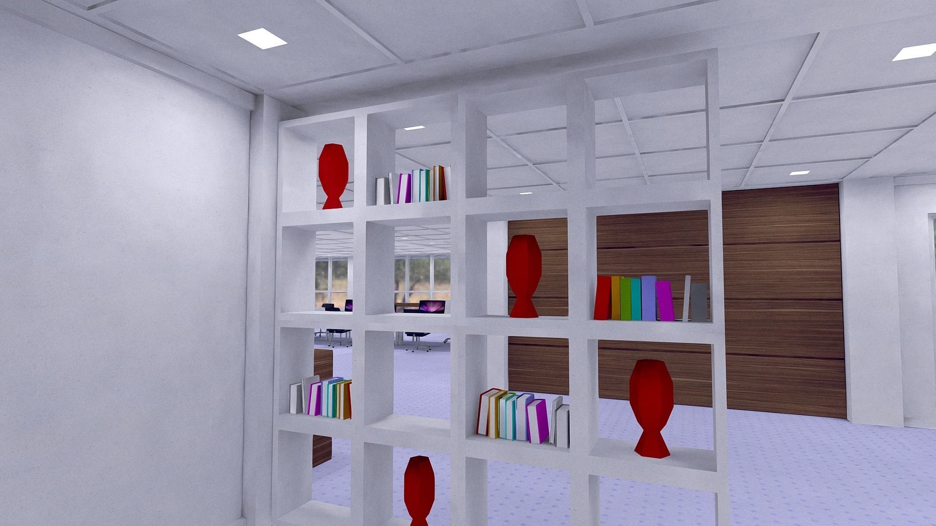 All furniture lightmapped SHC Quickoffice Low-poly 3D model_25