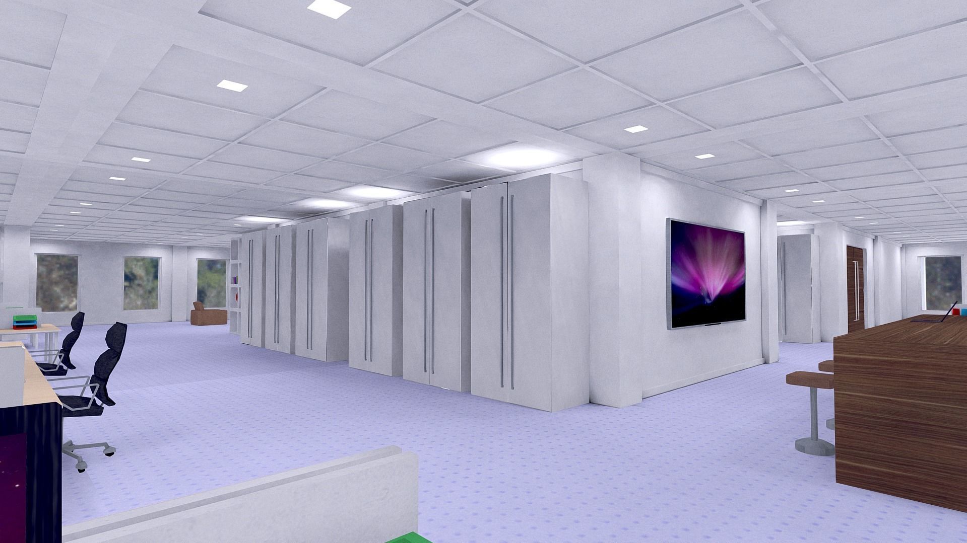 All furniture lightmapped SHC Quickoffice Low-poly 3D model_91
