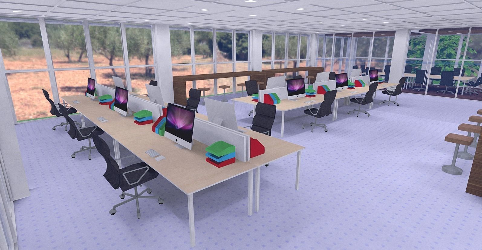 All furniture lightmapped SHC Quickoffice Low-poly 3D model_161