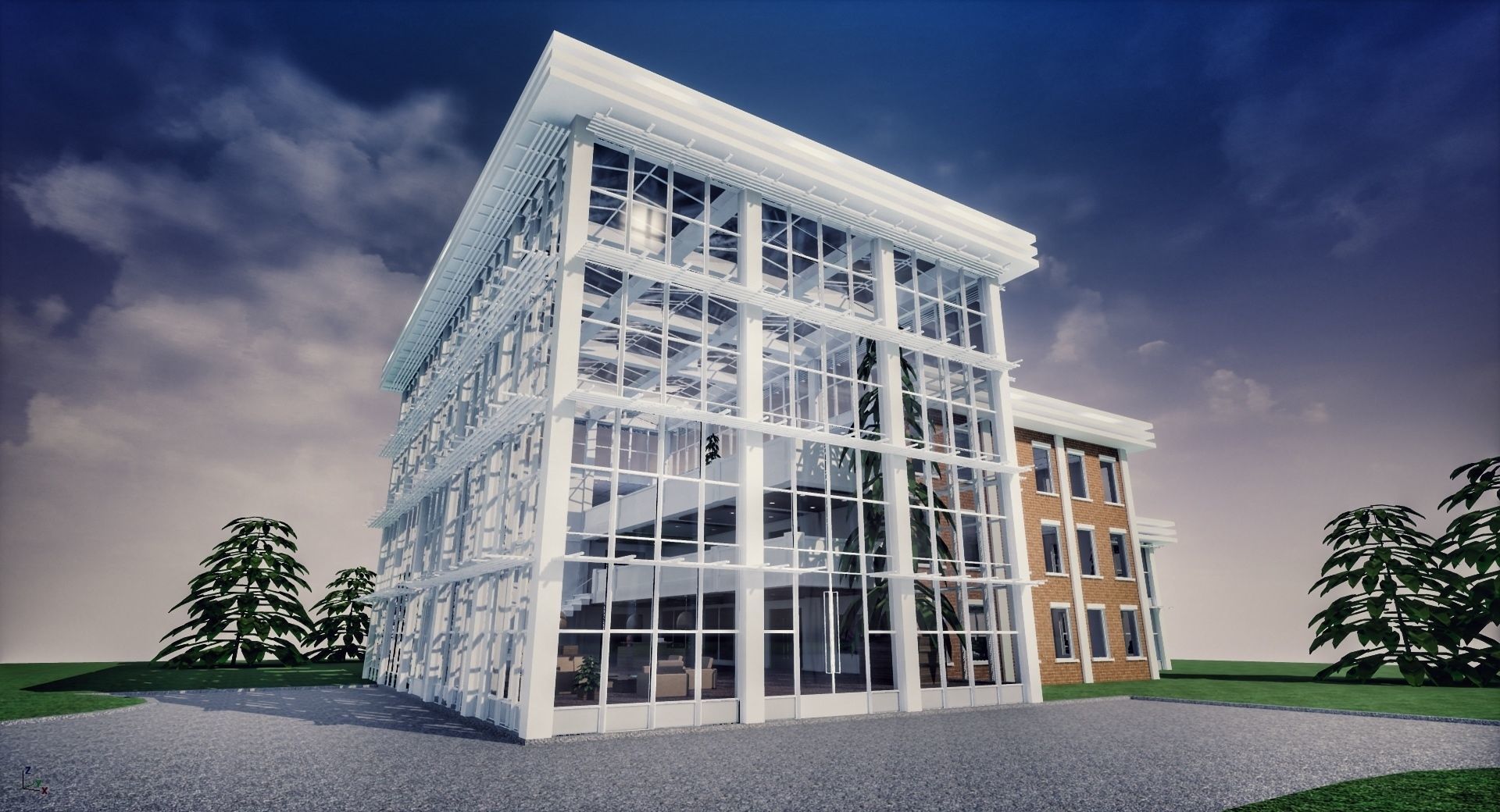 All furniture lightmapped SHC Quickoffice Low-poly 3D model_6