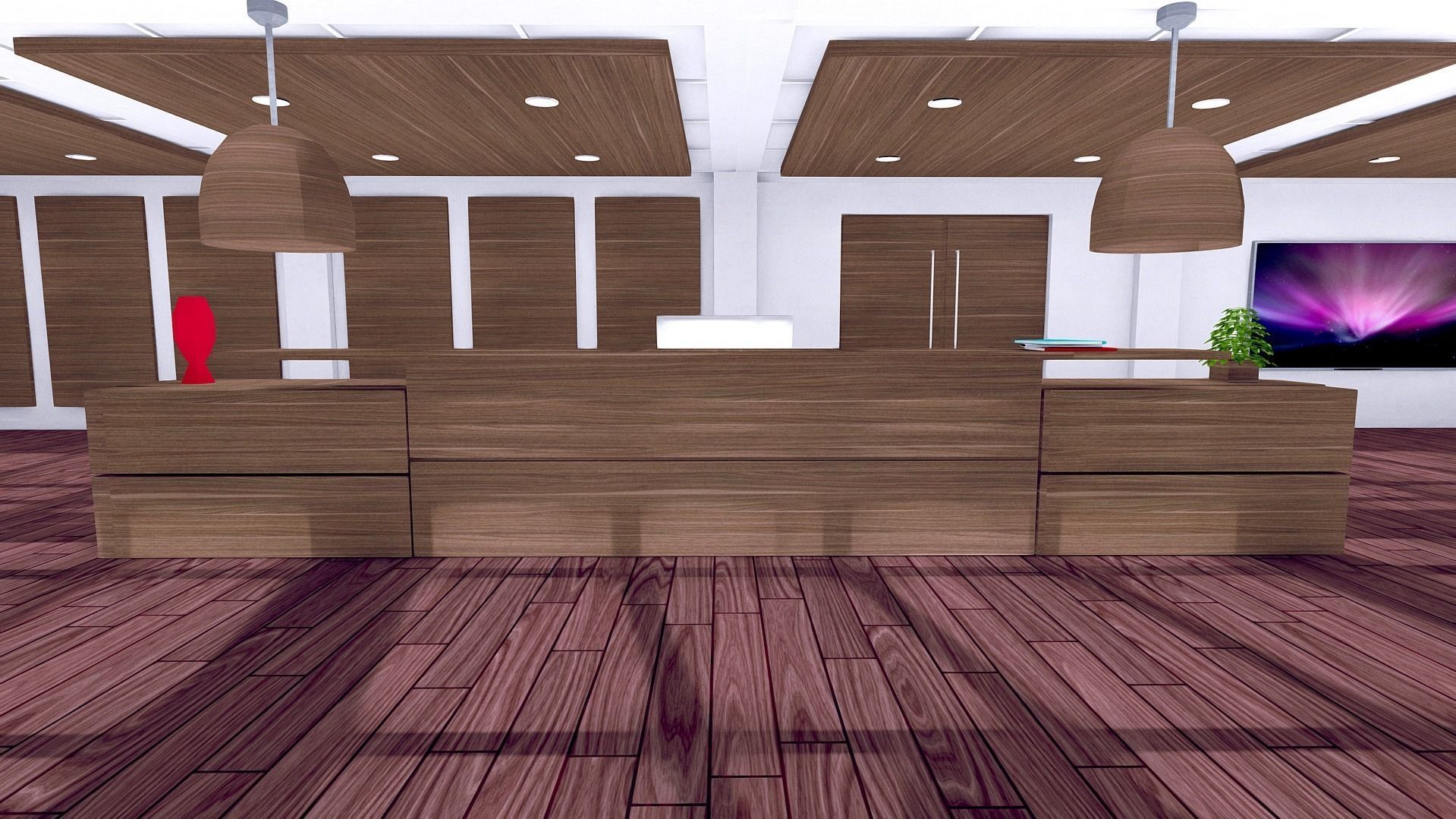 All furniture lightmapped SHC Quickoffice Low-poly 3D model_199