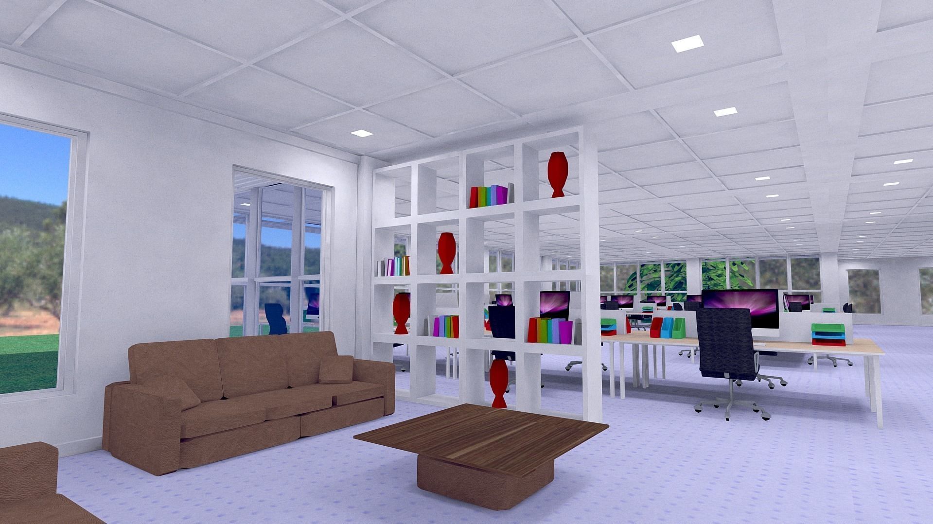 All furniture lightmapped SHC Quickoffice Low-poly 3D model_72
