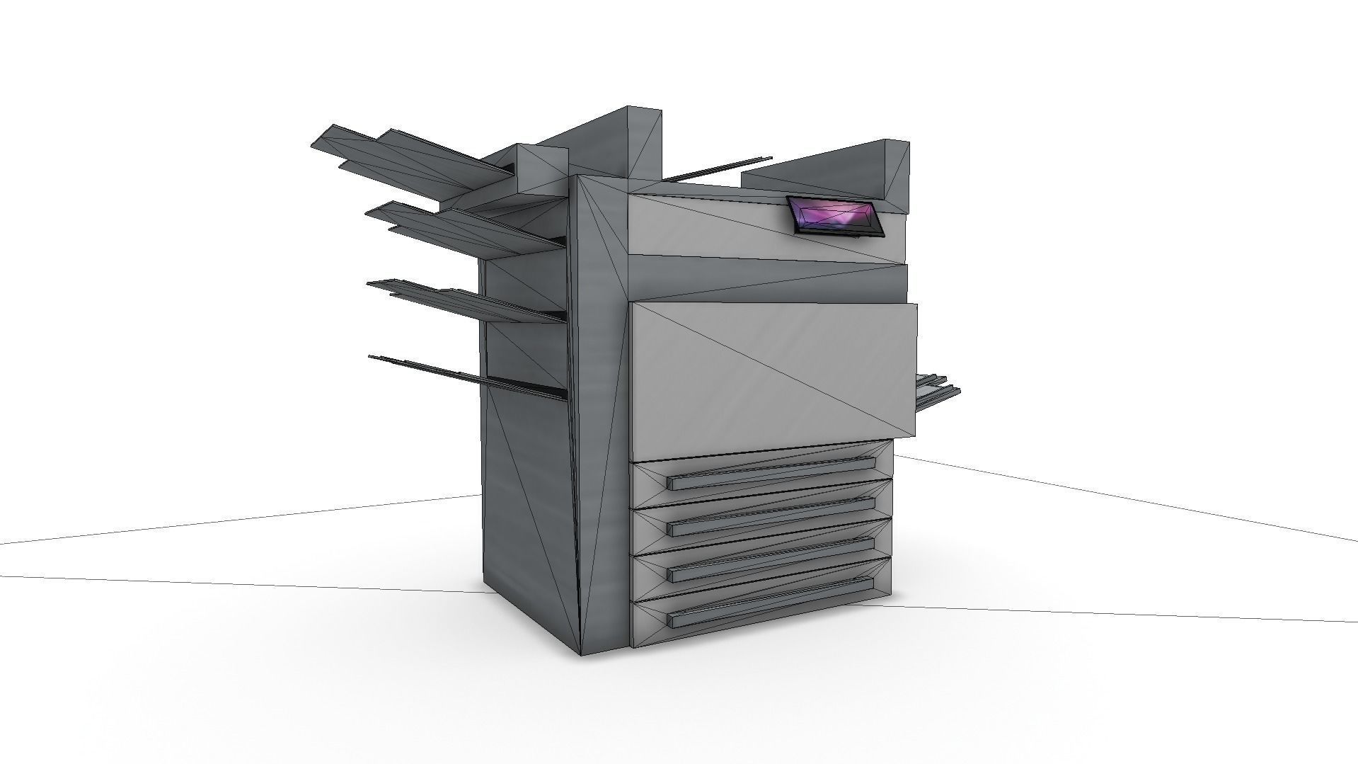 All furniture lightmapped SHC Quickoffice Low-poly 3D model_43