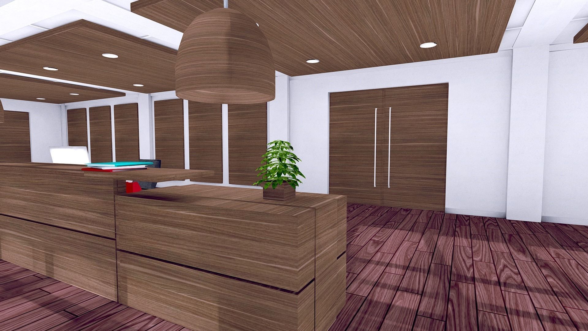 All furniture lightmapped SHC Quickoffice Low-poly 3D model_184