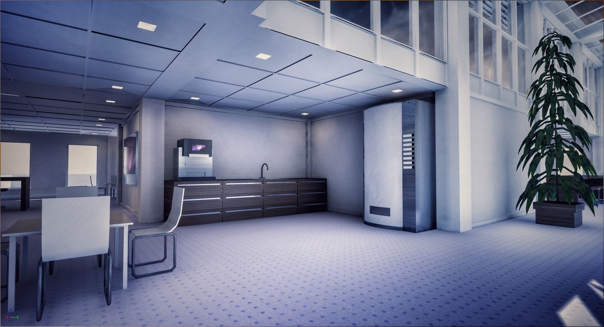 All furniture lightmapped SHC Quickoffice Low-poly 3D model_5