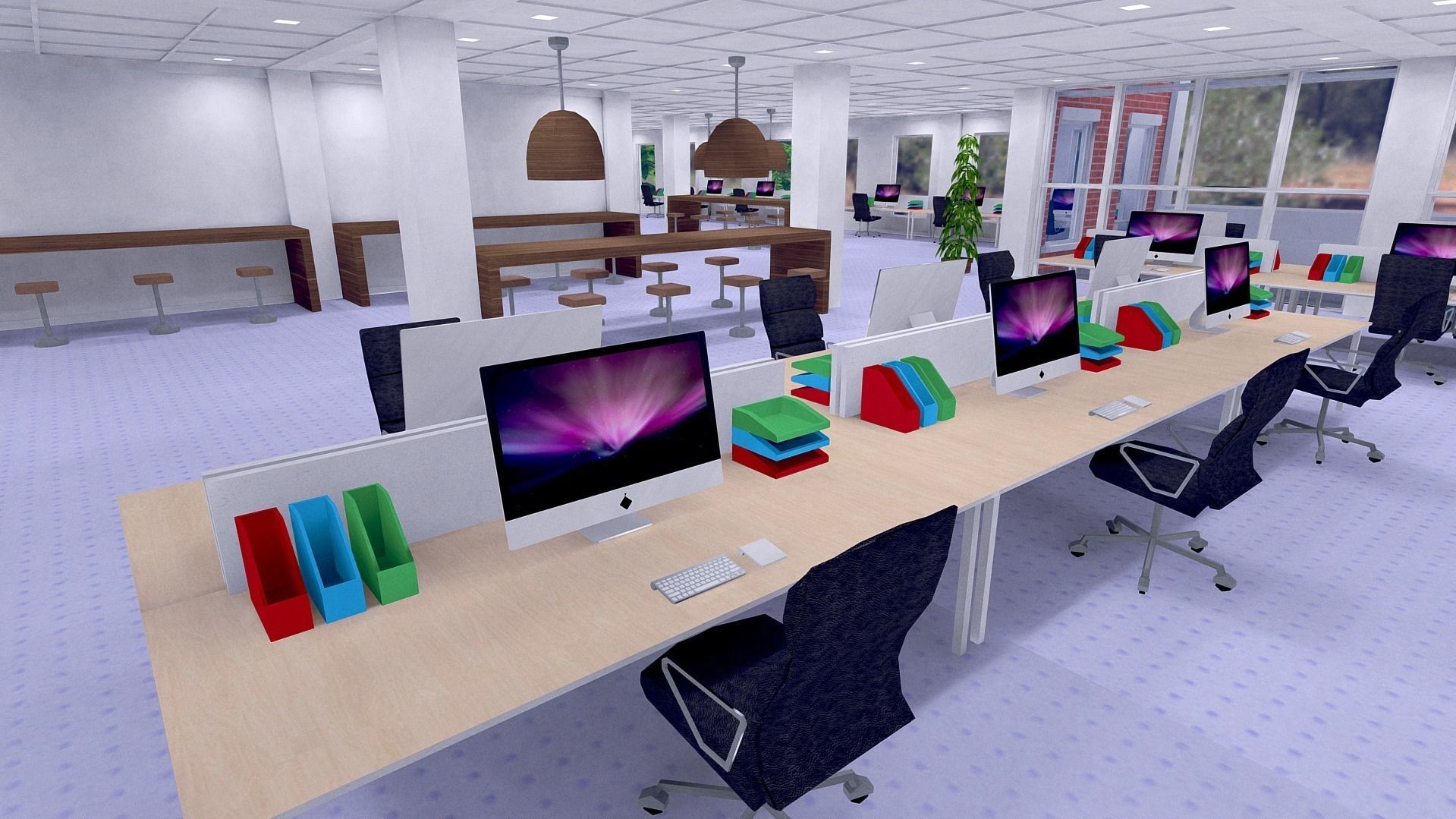 All furniture lightmapped SHC Quickoffice Low-poly 3D model_171