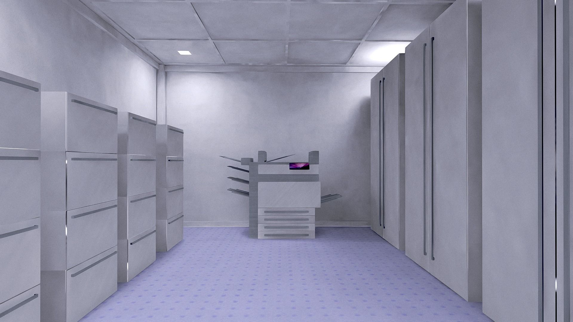 All furniture lightmapped SHC Quickoffice Low-poly 3D model_48