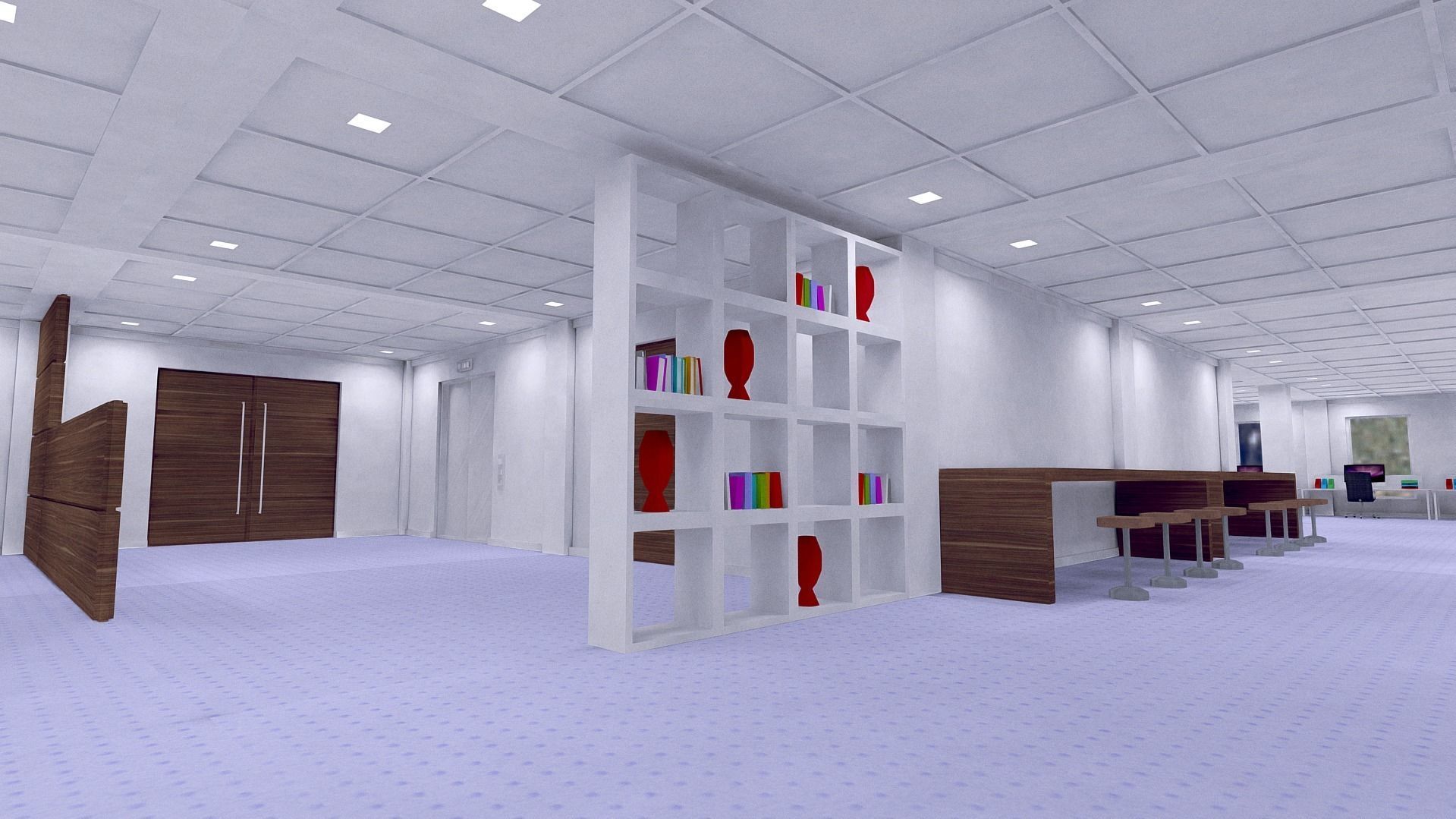 All furniture lightmapped SHC Quickoffice Low-poly 3D model_57