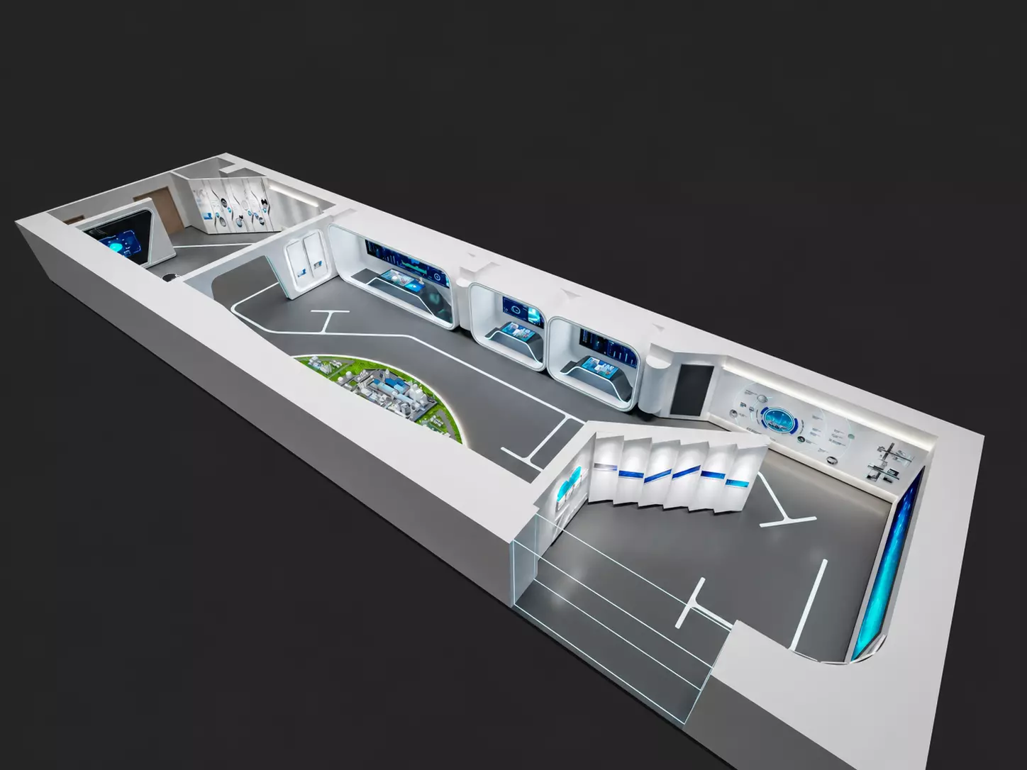 Smart Exhibition Center Digital Twin Floor Plan 3D model