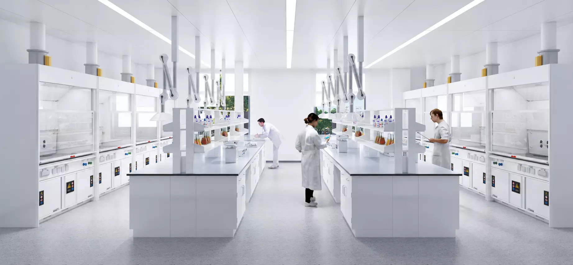 Clean Research Laboratory Digital Twin Scene 3D model