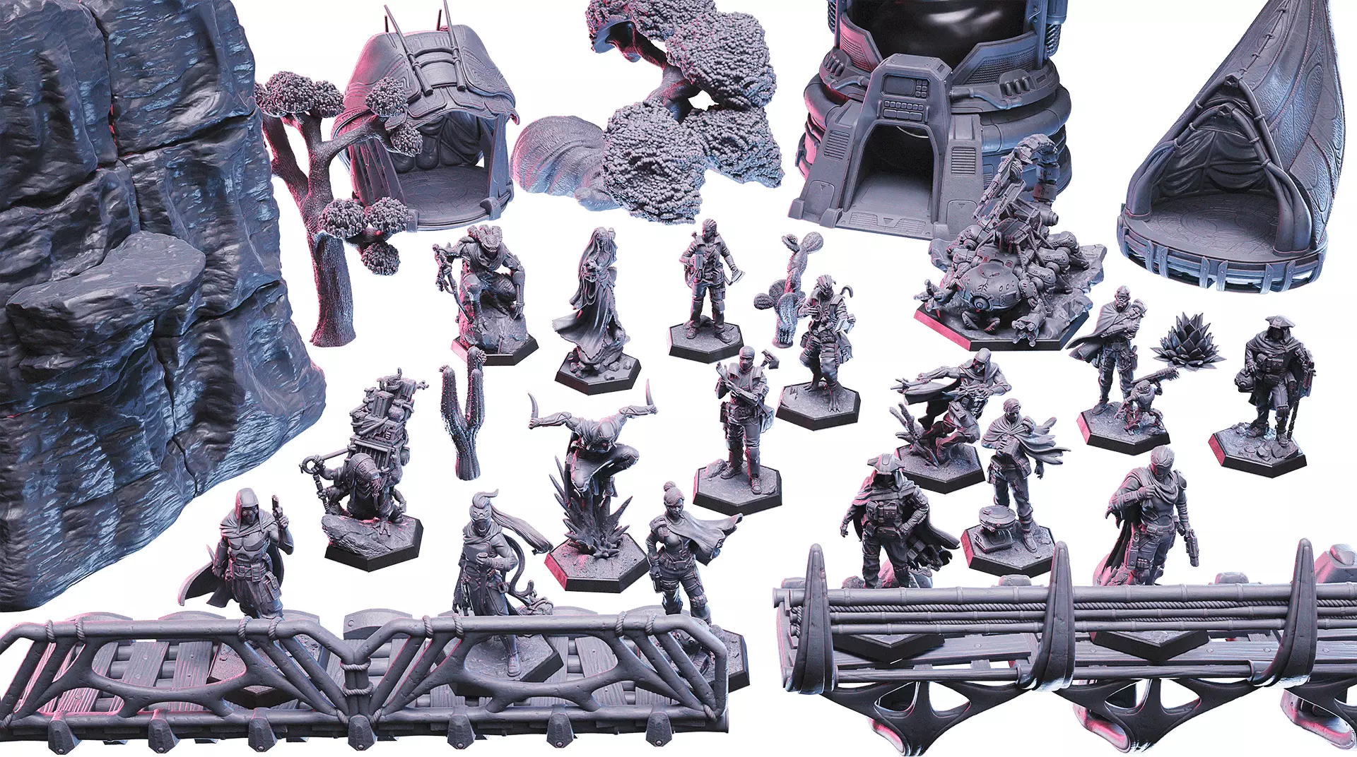 Loot Studio - Flaying Sands Miniatures Set 32mm STL 3D print model