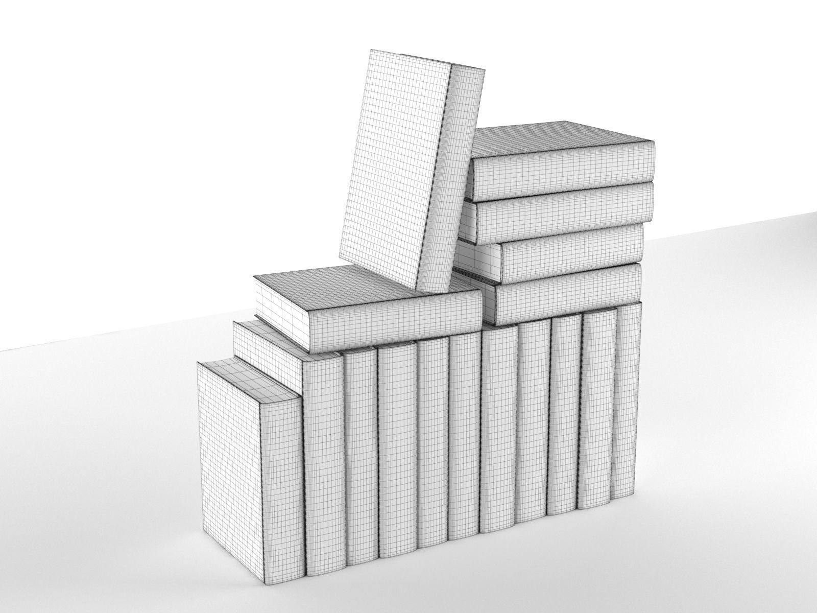 Set of Antique American Leather Bound Law Books 3D model_1