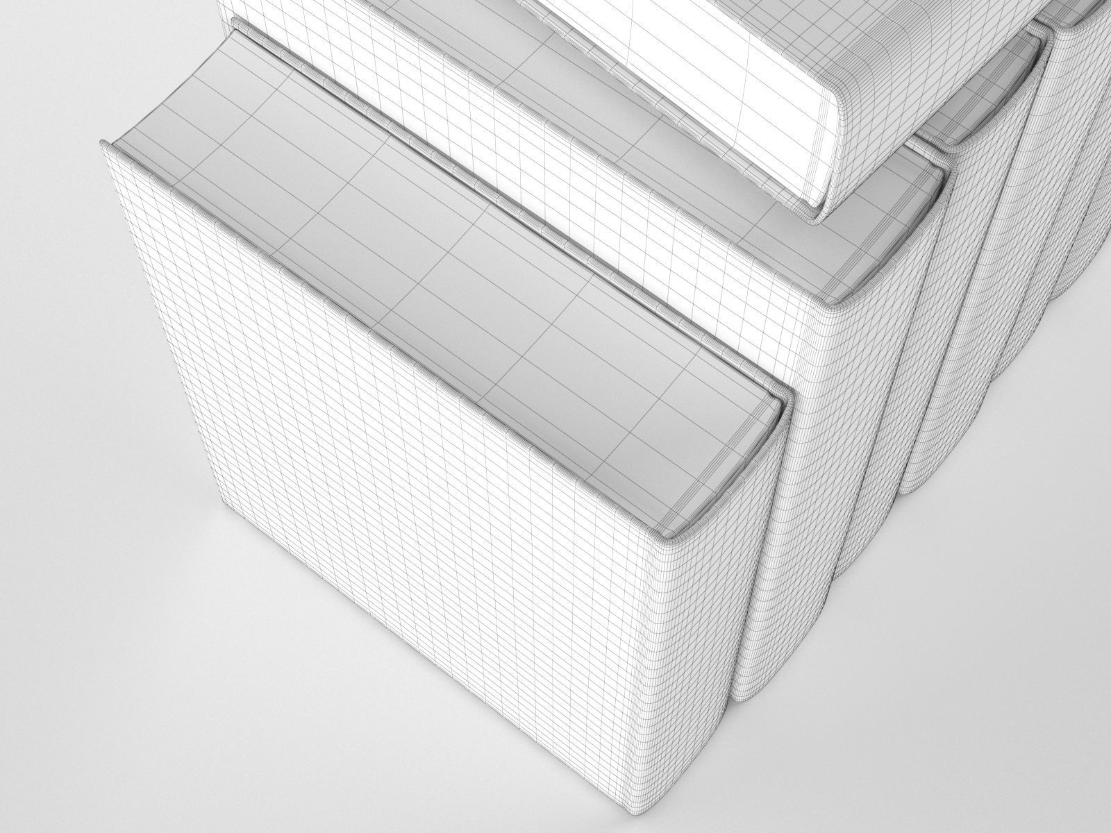 Set of Antique American Leather Bound Law Books 3D model_2