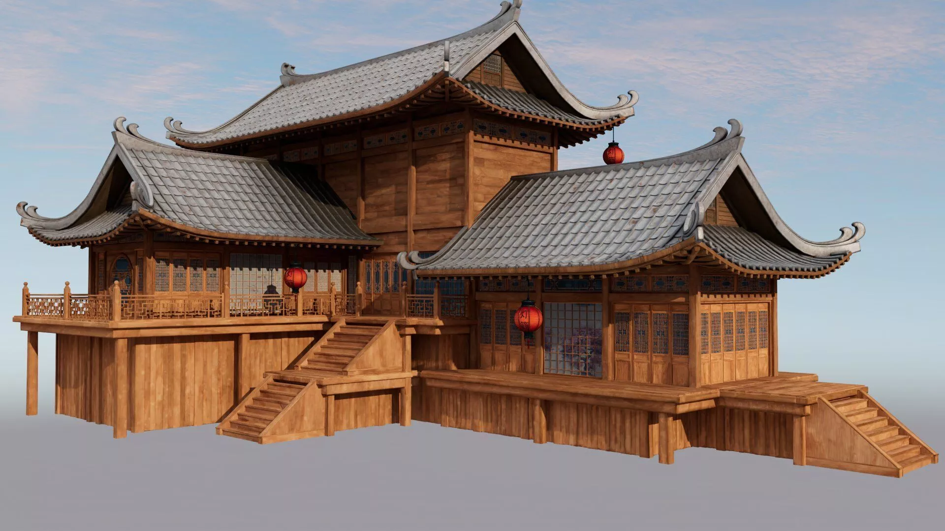 Japanese House Low-poly 3D model