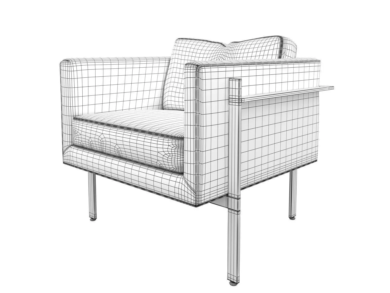 Drop In Armchair 3D model_6