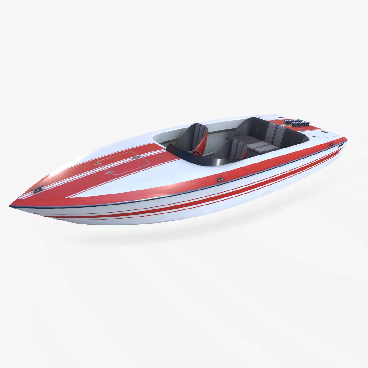 Speedboat 020 Low-poly PBR Low-poly 3D model