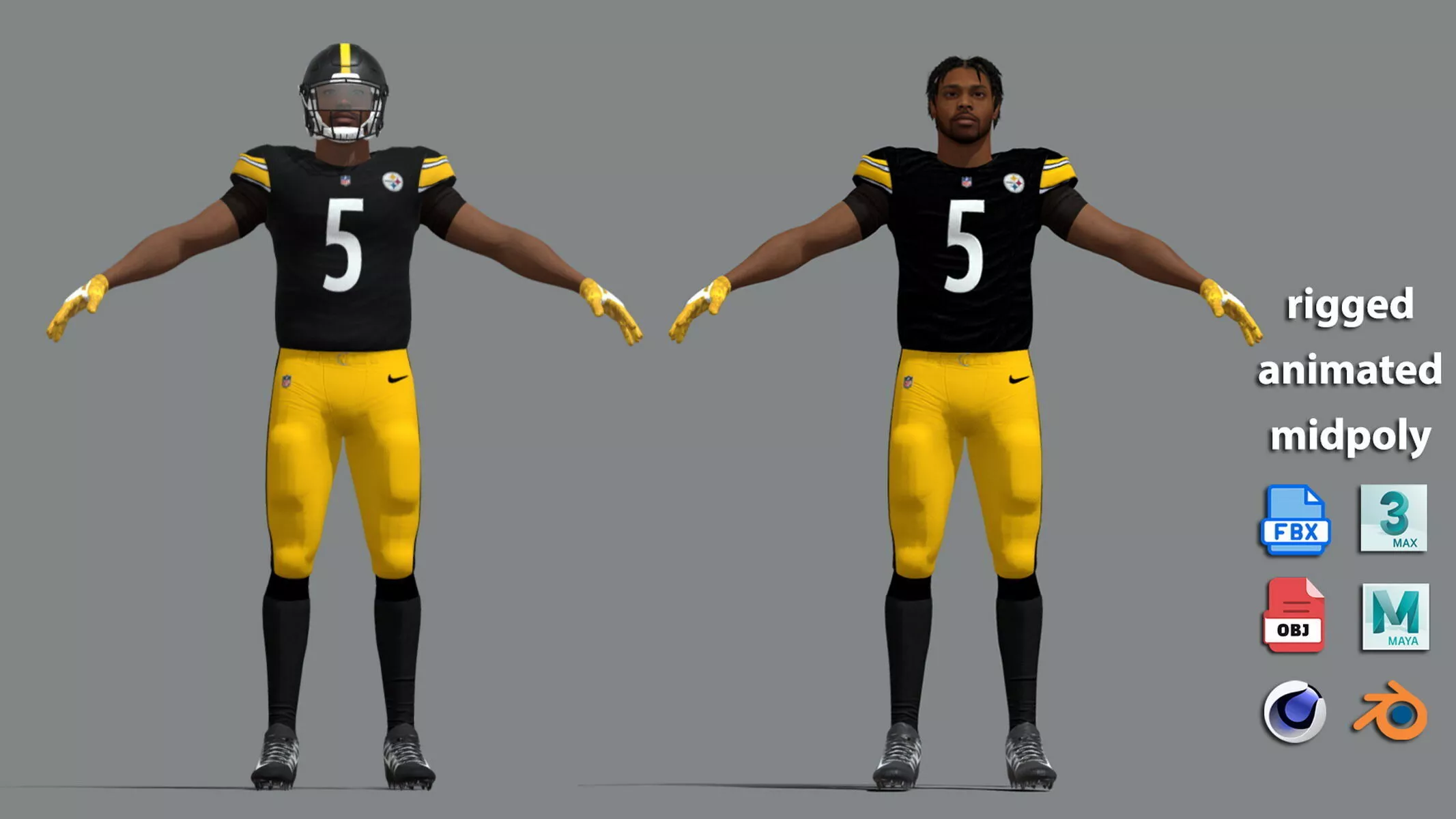 A-Pose Rigged Jalen Ramsey NFL 3D model