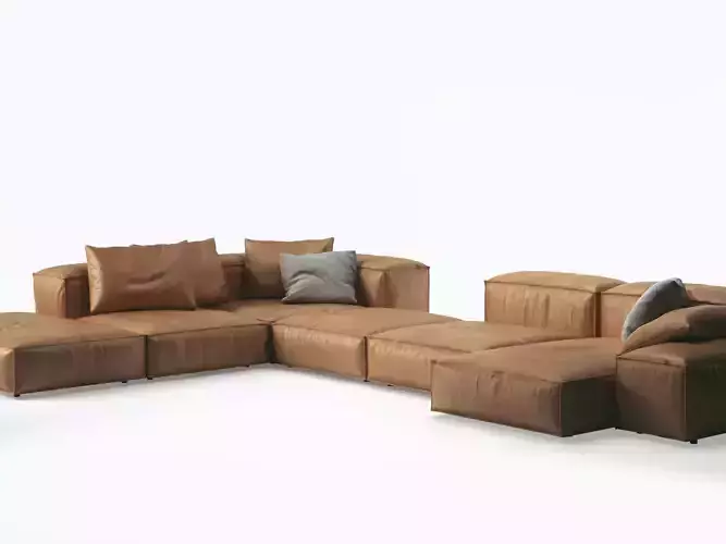 Extrasoft F leather sectional sofa