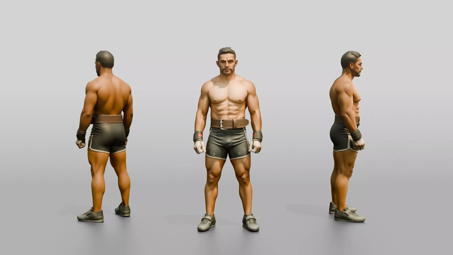 Man in Classic Powerlifter Stance 3D model